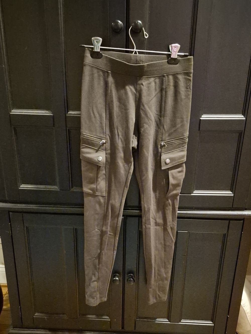 Express Olive Cargo Ponte Jeggings